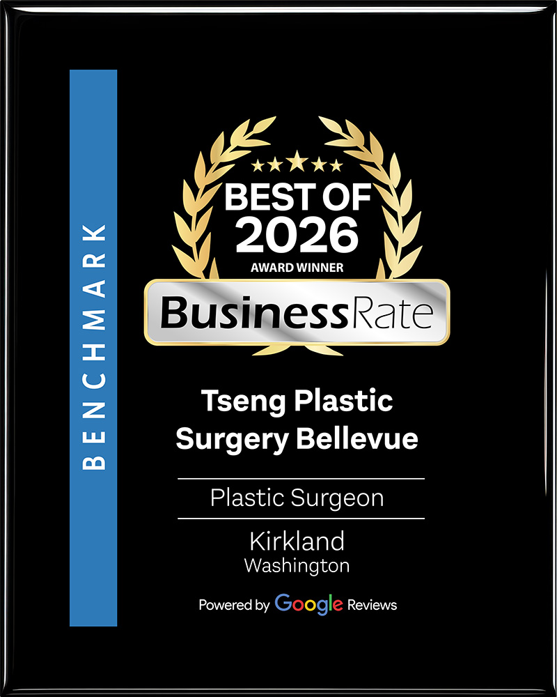 BusinessRate Best of 2026 plaque for Tseng Plastic Surgery Bellevue